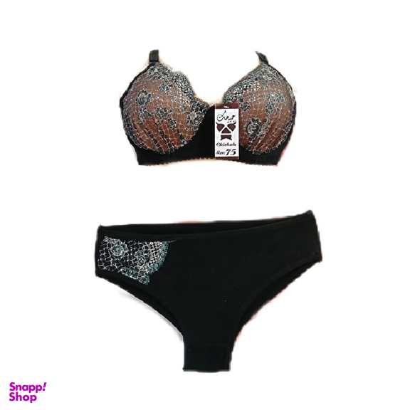 ست شورت نخی و سوتین پرسی چیچک (Chichak) مدل فنردار گیپور