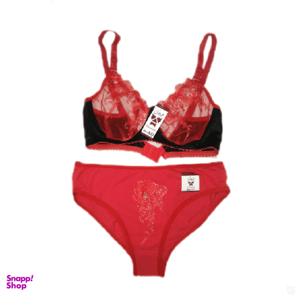 ست شورت و سوتین چیچک (Chichak) رنگ قرمز مشکی