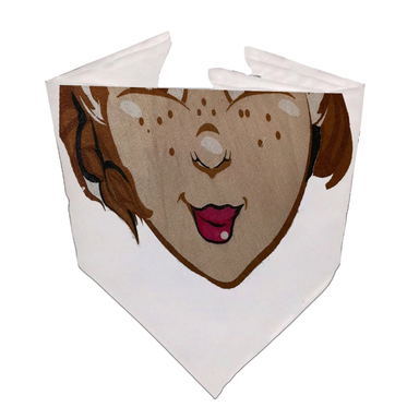 دستمال سر و گردن طرح GIRL کد 08 رنگ سفید