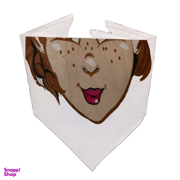 دستمال سر و گردن طرح GIRL کد 08 رنگ سفید