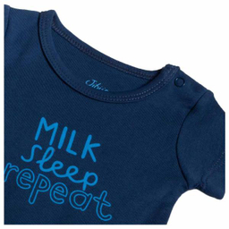 بادی آستین کوتاه نوزادی جی بی جو (Jibijo) مدل Milk Sleep کد 70074B