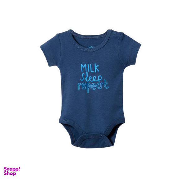 بادی آستین کوتاه نوزادی جی بی جو (Jibijo) مدل Milk Sleep کد 70074B