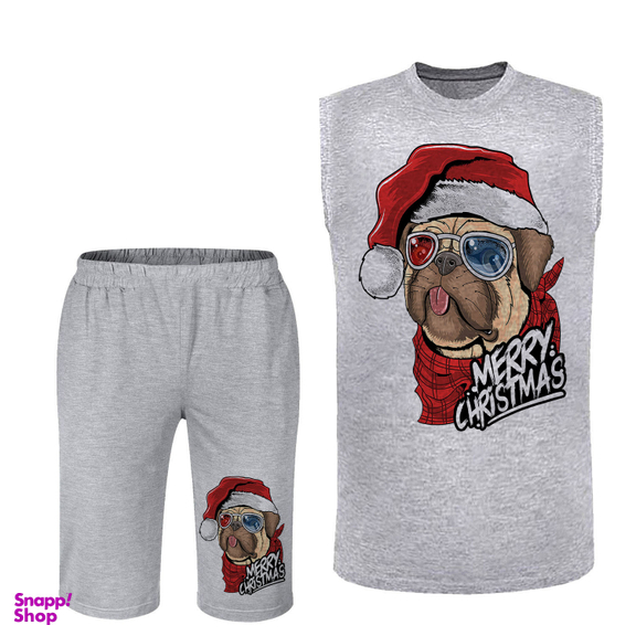 ست تاپ و شلوارک مردانه طرح Dog کد Bamino 76
