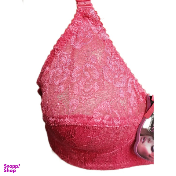 سوتین زنانه سابرینا (Sabrina) نخ گیپور رنگ گلبهی تیره