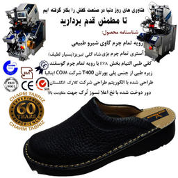 صندل مردانه چرم تبریز (Charm Tabriz) مدل فریدون رنگ مشکی