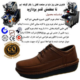 کفش طبی مردانه چرم تبریز (Charm Tabriz) مدل نامور رنگ عسلی