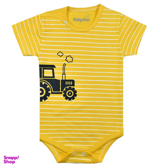 ست 3 تکه لباس نوزادی بی بی وان (Baby One) مدل تراکتور