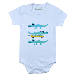 ست 3 تکه لباس نوزادی بی بی وان (Baby One) مدل تمساح