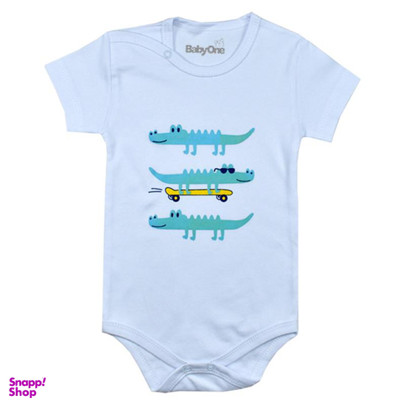 ست 3 تکه لباس نوزادی بی بی وان (Baby One) مدل تمساح