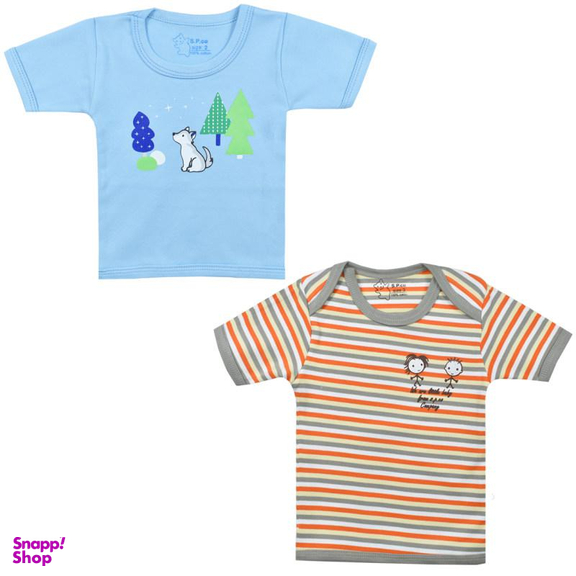 تیشرت آستین کوتاه نوزادی اسپیکو (Spico) کد 301 -2 بسته دو عددی