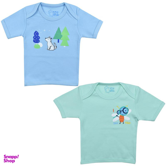 تیشرت آستین کوتاه نوزادی اسپیکو (Spico) کد 300 -2 بسته دو عددی