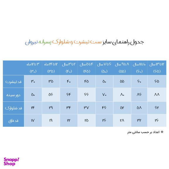 ست تیشرت و شلوارک پسرانه نیروان (Nirvaan) مدل 2102 -3