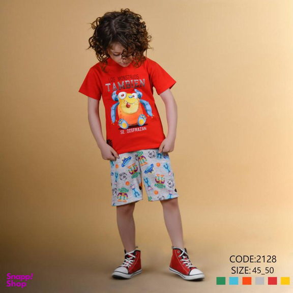 ست تیشرت و شلوارک پسرانه نیروان (Nirvaan) مدل 2128 -2