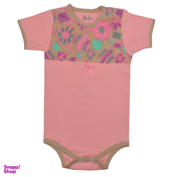 بادی آستین کوتاه نوزادی نیروان (Nirvaan) مدل گلبرگ