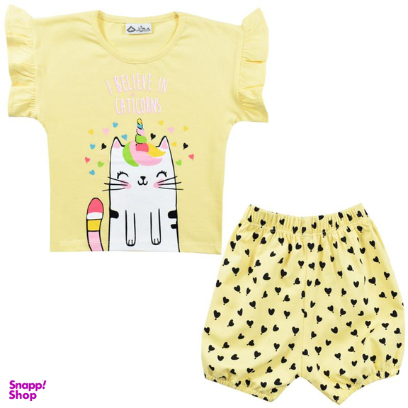 ست تیشرت و شلوارک دخترانه نیروان (Nirvaan) مدل 2173 -4