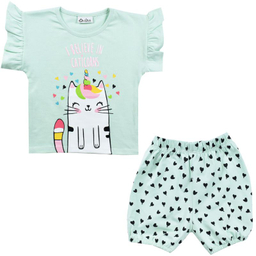 ست تیشرت و شلوارک دخترانه نیروان (Nirvaan) مدل 2173 -1