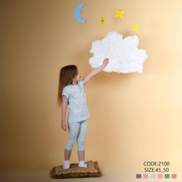 ست تیشرت و شلوارک دخترانه نیروان (Nirvaan) مدل 2100 -1