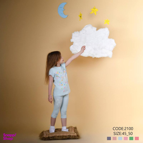 ست تیشرت و شلوارک دخترانه نیروان (Nirvaan) مدل 2100 -1