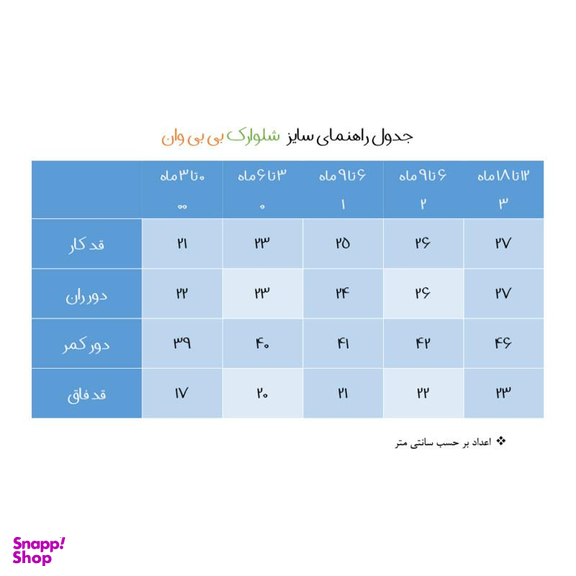 شلوارک نوزادی بی بی وان (Baby One) مدل پو
