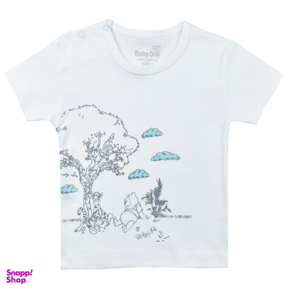 تیشرت آستین کوتاه نوزادی بی بی وان (Baby One) مدل پو