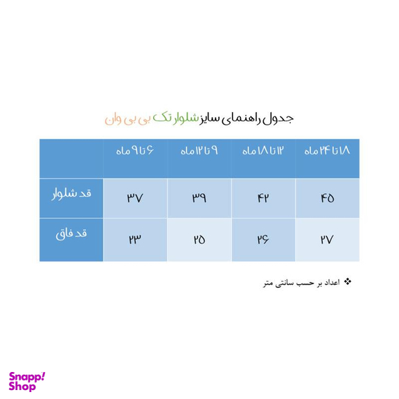 شلوار نوزادی بی بی وان (Baby One) مدل 101 -36