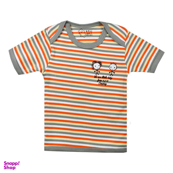 تیشرت آستین کوتاه نوزادی اسپیکو (Spico) کد 301 -2 بسته دو عددی