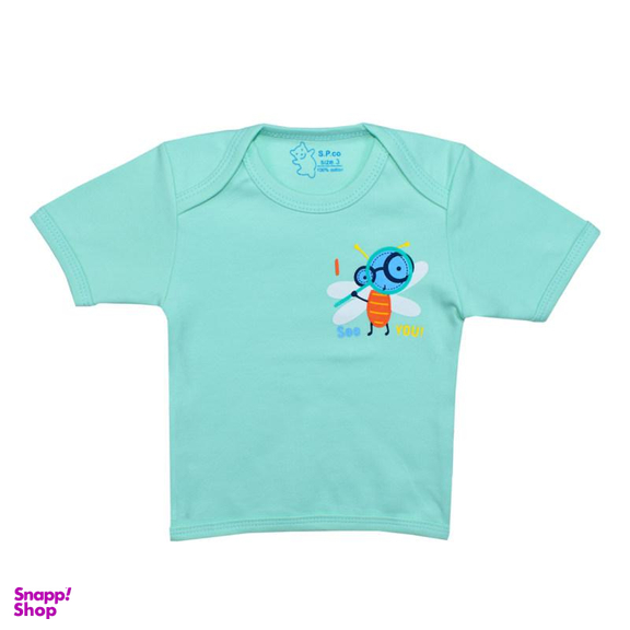 تیشرت آستین کوتاه نوزادی اسپیکو (Spico) کد 300 -2 بسته دو عددی