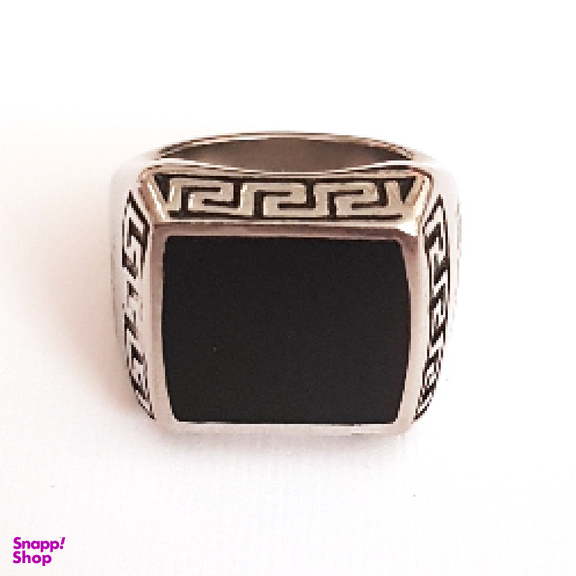 انگشتر مردانه مدل عقیق ساده کد 01 رنگ نقره‌ ای