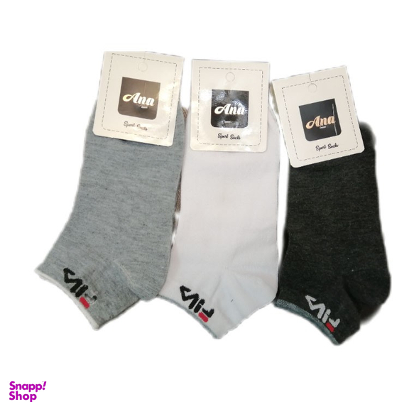 جوراب نخی زنانه آنا (Ana) طرح Fila مجموعه 3 عددی