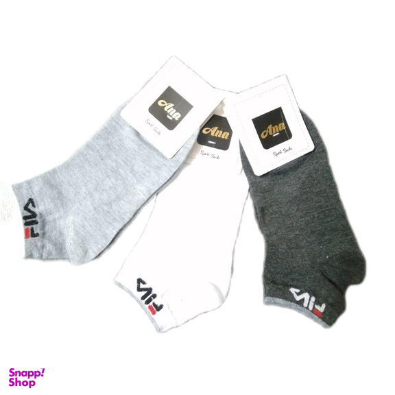 جوراب نخی زنانه آنا (Ana) طرح Fila مجموعه 3 عددی