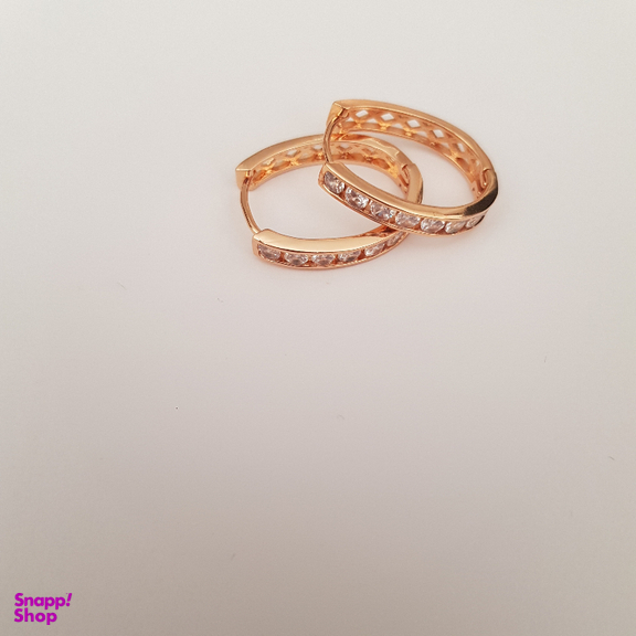 گوشواره زنانه مدل حلقه‌ ای نگین لوزی
