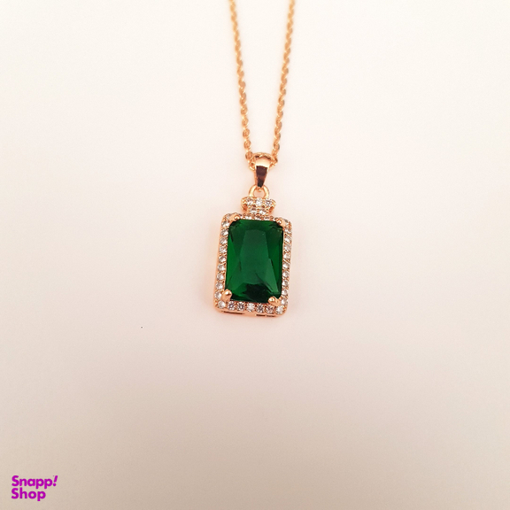 نیم ست زنانه وای اس ایکس (YSX) مدل سواروسکی سبز طلایی