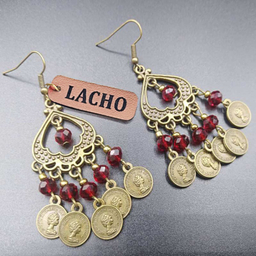 نیم ست زنانه لاچو (Lacho) طرح سکه برنز کد SE-3