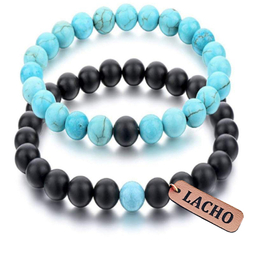 دستبند زنانه لاچو (Lacho) مدل فیروزه کد N-F22 مجموعه 2 عددی