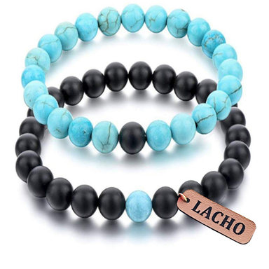 دستبند زنانه لاچو (Lacho) مدل فیروزه کد N-F22 مجموعه 2 عددی