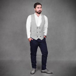 جلیقه مردانه مدل فوتر SET رنگ طوسی