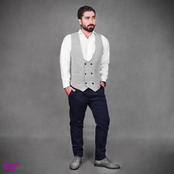 جلیقه مردانه مدل فوتر SET رنگ طوسی