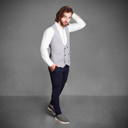 جلیقه مردانه مدل فوتر SET رنگ طوسی