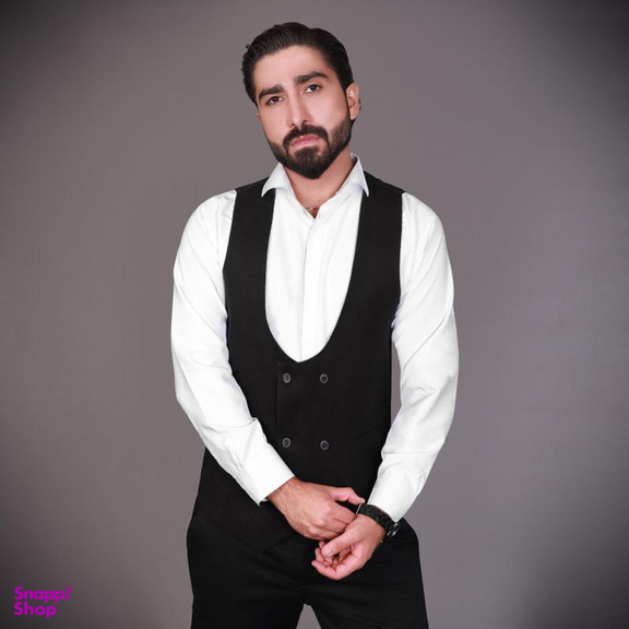 جلیقه مردانه مدل فوتر SET رنگ مشکی