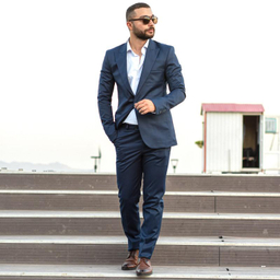 کت و شلوار مردانه مدل Reyzn رنگ سرمه ای