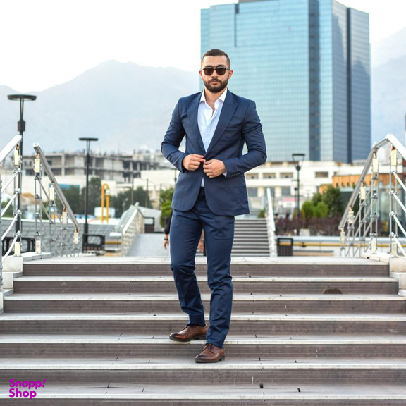 کت و شلوار مردانه مدل Reyzn رنگ سرمه ای