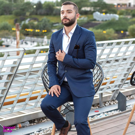 کت و شلوار مردانه مدل Reyzn رنگ سرمه ای