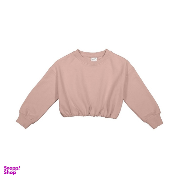 ست سویشرت و شلوار دخترانه جی بی جو (Jibijo) مدل کراپ کد 671 صورتی چرک