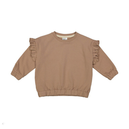 سویشرت دخترانه جی بی جو (Jibijo) مدل چین دار کد 668 نسکافه‌ای