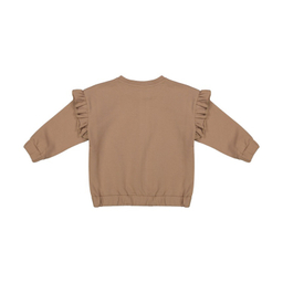 سویشرت دخترانه جی بی جو (Jibijo) مدل چین دار کد 668 نسکافه‌ای