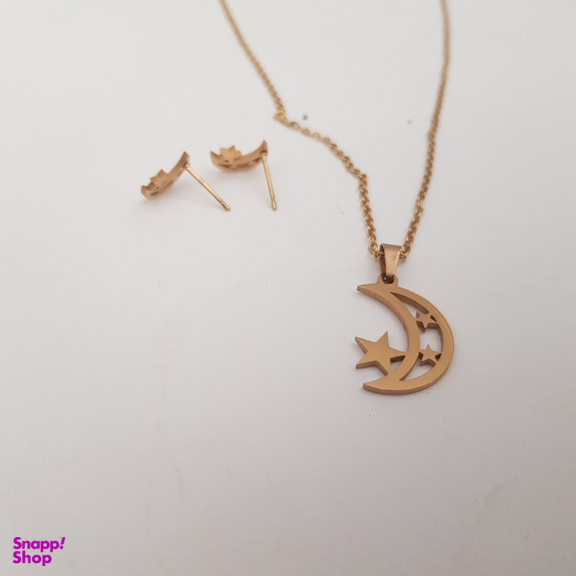 نیم ست زنانه ماه و ستاره طلایی