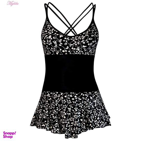 مایو زنانه ماییلدا (Mayilda) مدل دامن دار کد 3794 رنگ مشکی