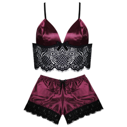 لباس خواب زنانه ماییلدا (Mayilda) مدل ساتن کد 3684-421 رنگ زرشکی