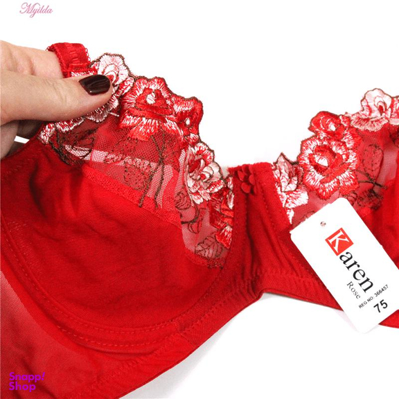 سوتین زنانه کارنا رز (Karena Rose) مدل فنردار کد 3377-8 رنگ قرمز