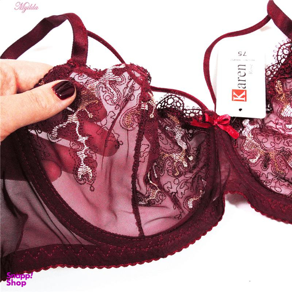سوتین زنانه کارنا رز (Karena Rose) مدل فنردار کد 3377-14 رنگ زرشکی